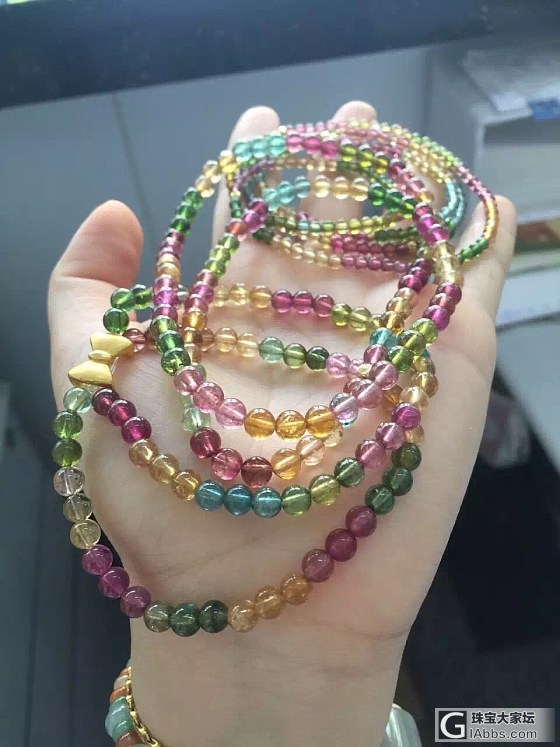 碧玺小手链_珠串碧玺