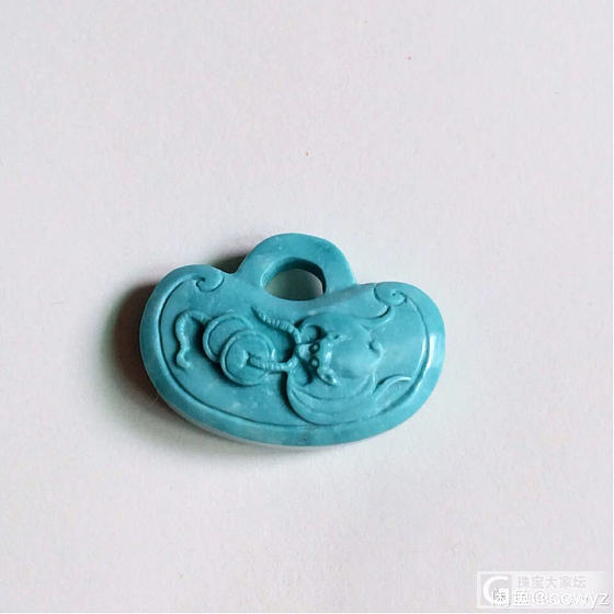出两个松石小雕件_珠串配件挂件松石
