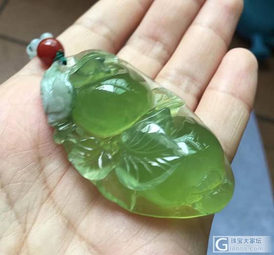 【安好】天然老料深坑蛇纹石玉挂件 配翡翠珠链南红顶珠 精雕苹果_吊坠岫岩玉