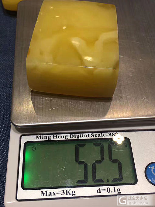 52.5克，纯天然蜜蜡白花无事牌，方方正正规规整整，漂亮至极，不惜耗料、追求工艺..._牌子蜜蜡