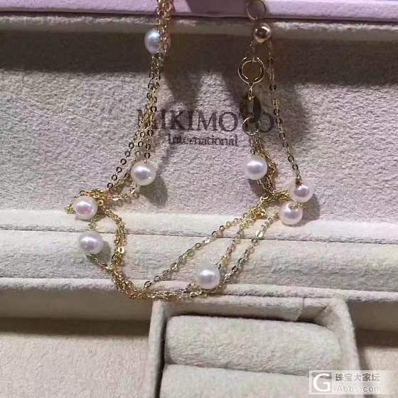 akoya 4-5mm 小钢炮18k金三层手链MIKIMOTO_海水珍珠手链