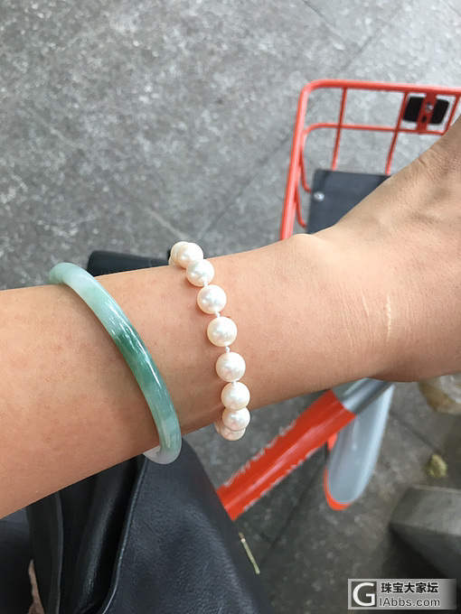 叠戴，尝试一个_搭配翡翠海水珍珠