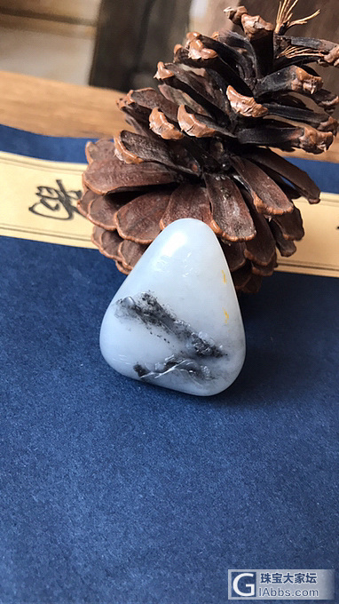 第一次弄了个青花水墨山水_挂件和田玉
