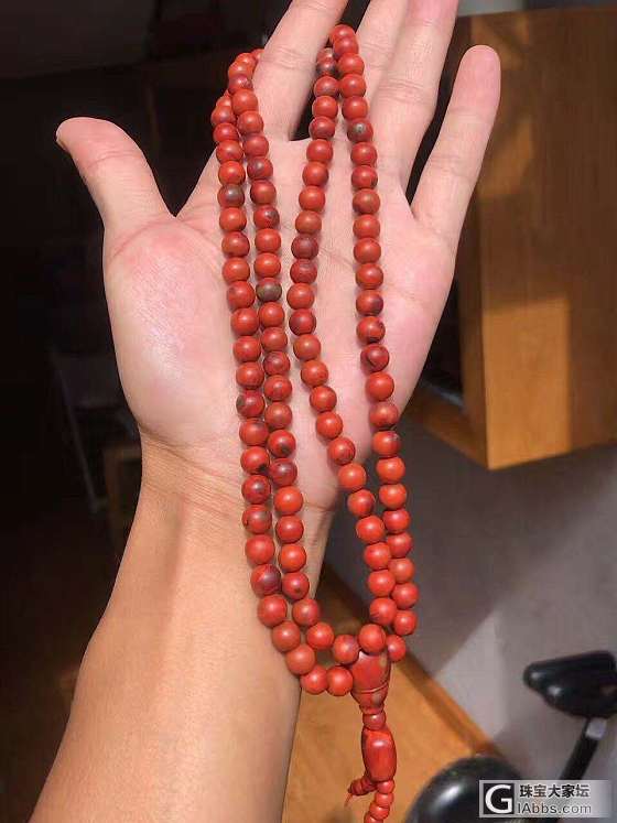 晒晒我的包浆串_珠串南红