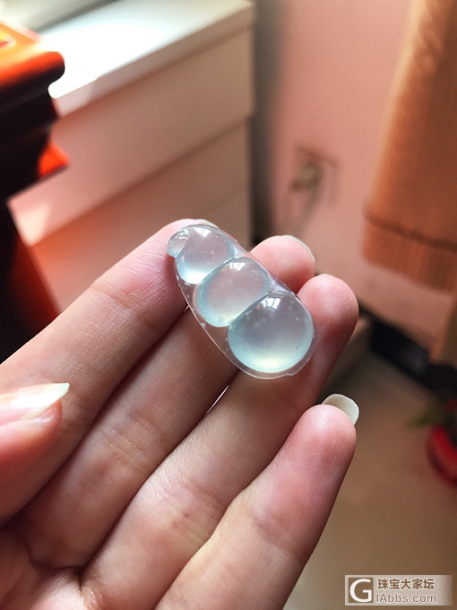 出一颗 闲置 木纳 天空蓝胖豆_挂件翡翠