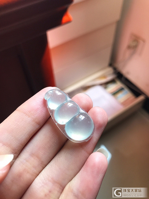 出一颗 闲置 木纳 天空蓝胖豆_挂件翡翠