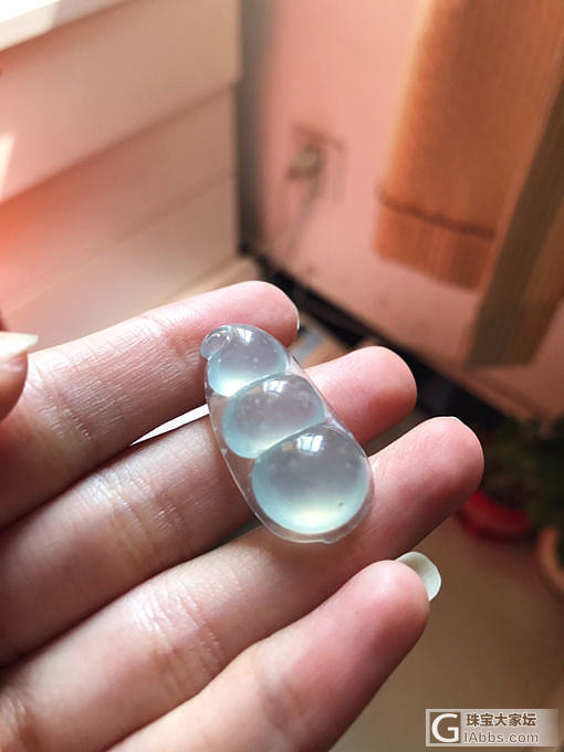 出一颗 闲置 木纳 天空蓝胖豆_挂件翡翠