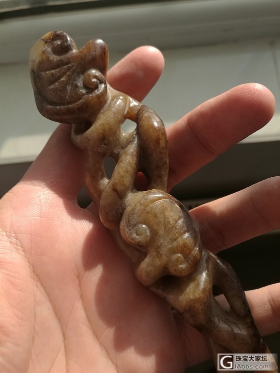 明代和田玉籽料双如意_古玉
