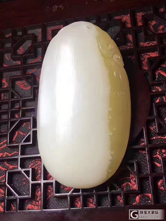 鸡油黄砗磲挂坠【福寿如意】 规格：63*37*19mm 品相完美_砗磲