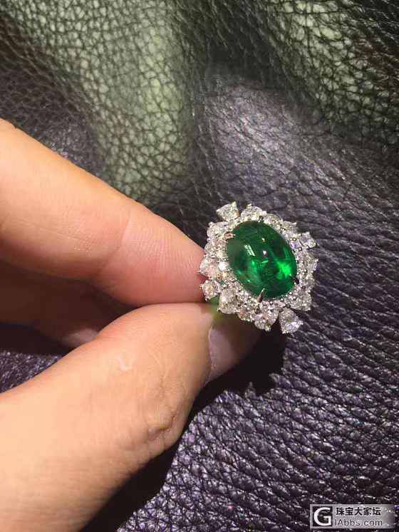 ##中颐天然赞比亚祖母绿戒指##  5.72ct  18K白金钻石镶嵌_戒指祖母绿中颐彩色宝石