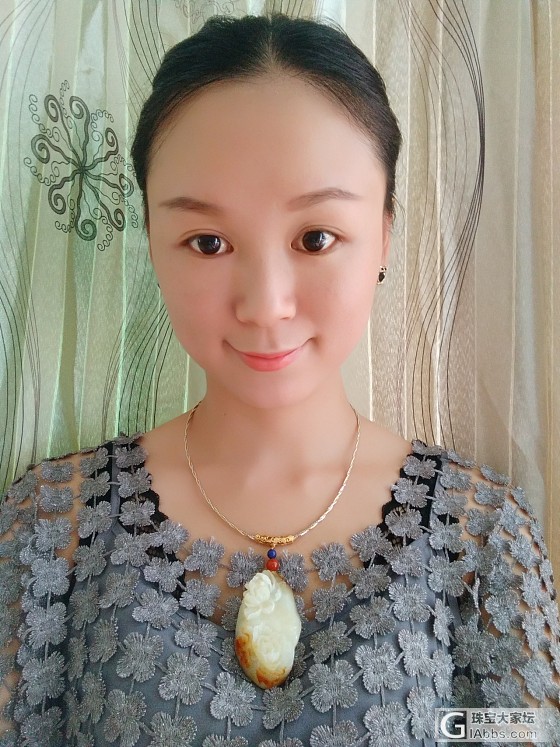 美美的，瓷白蜡.牡丹！_挂件蜜蜡
