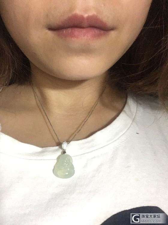 没镶嵌，只加了个银扣子_吊坠翡翠
