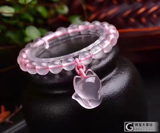 特价粉晶狐狸手链_珠串粉晶
