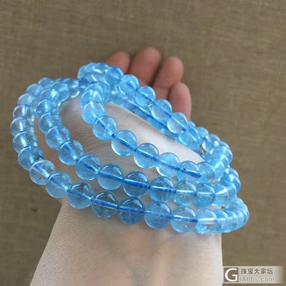 海蓝宝佛珠108颗_海蓝宝珠串