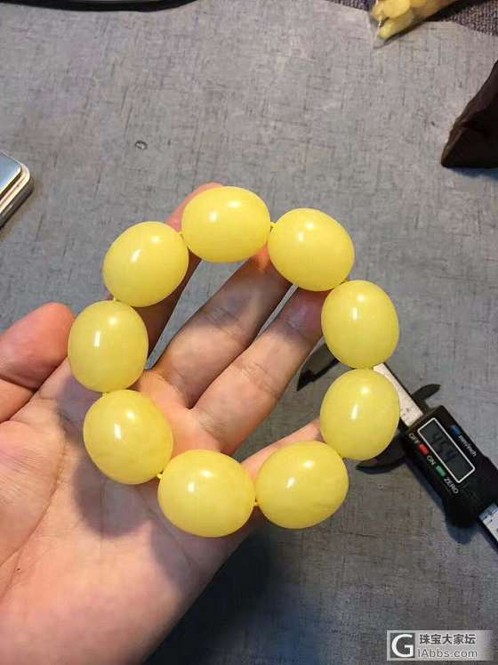 61.8克，全蜜蜡枣珠子手串，完美品质，同一块料子，颜色匀称，蜜蜡超实，难得的精..._文玩