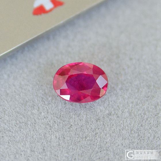 1.04ct 莫桑比克 无烧 鸽血红 热粉 红色 红宝石 椭圆 强荧光 GIC_刻面宝石红宝石