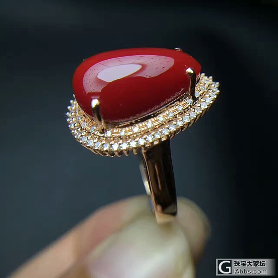 🌹新到货一批及其美丽的赤红啊卡珊瑚戒指💍，这个绝对收藏级别，特别完美，零瑕疵，无..._珊瑚戒指