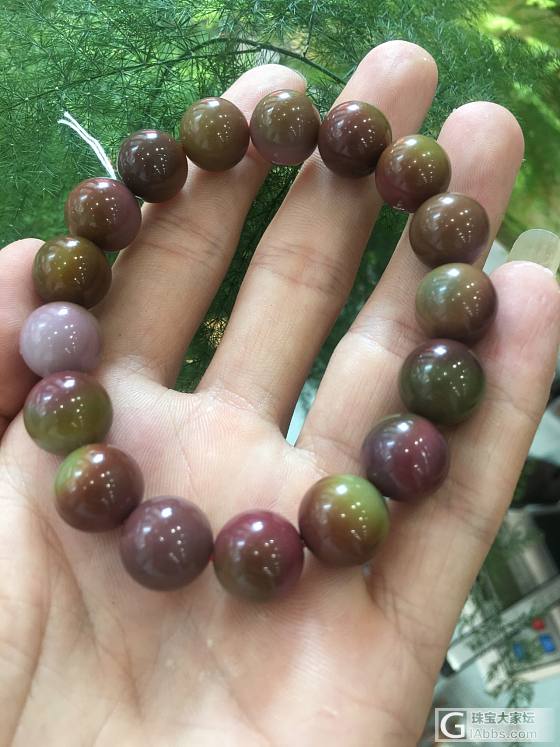 盐源玛瑙粉紫色单圈手链_珠串玛瑙