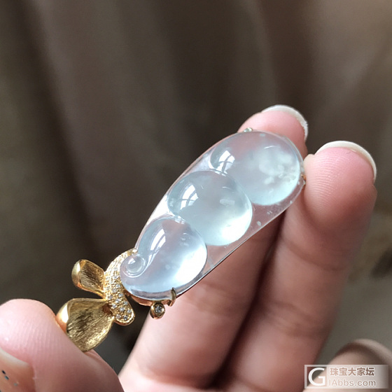 出一颗大豆子 18k金镶嵌_挂件吊坠翡翠