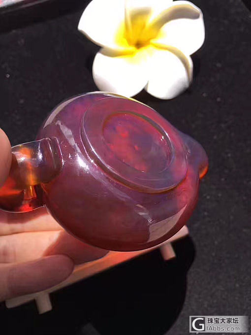 收藏级精品棕红紫罗兰茶壶，颜色太美啦，市场上大紫大红的棕红紫罗兰料不多了，可以用..._把玩件琥珀