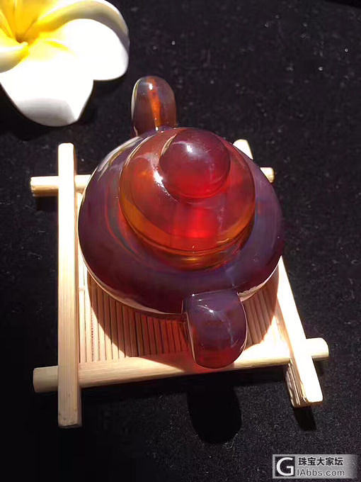 收藏级精品棕红紫罗兰茶壶，颜色太美啦，市场上大紫大红的棕红紫罗兰料不多了，可以用..._把玩件琥珀