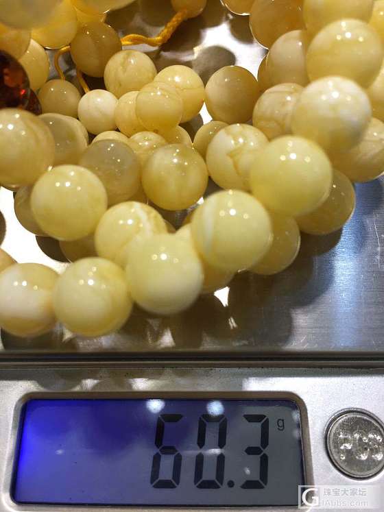 白花108佛珠_琥珀蜜蜡