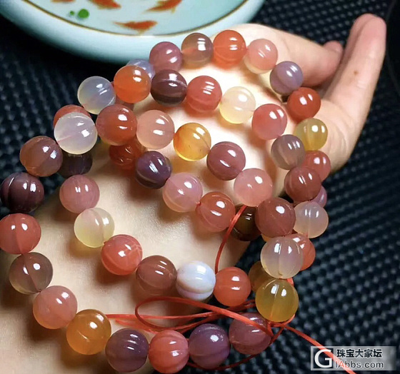 盐源玛瑙10mm莲花珠手串。68一串实物如图走淘宝_珠串玛瑙