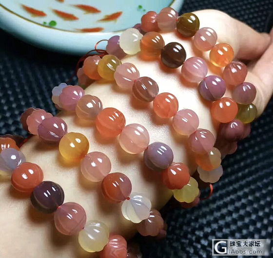 盐源玛瑙10mm莲花珠手串。68一串实物如图走淘宝_珠串玛瑙