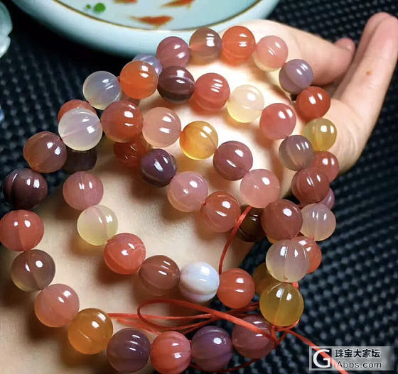 盐源玛瑙10mm莲花珠手串。68一串实物如图走淘宝_珠串玛瑙