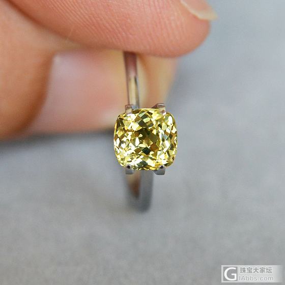 1.58ct 坦桑尼亚 金绿色 天然 枕形 方形 方枕 金绿宝石 戒指_刻面宝石金绿宝石