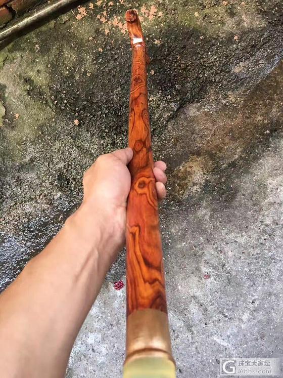 海南黄花梨拐杖，眼睛多，送礼收藏佳品_把玩件海南黄花梨