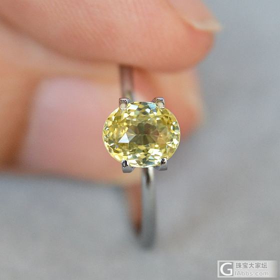 1.33ct 坦桑尼亚 金绿色 黄色 椭圆 天然 锆石 戒指 镶嵌定制_刻面宝石锆石