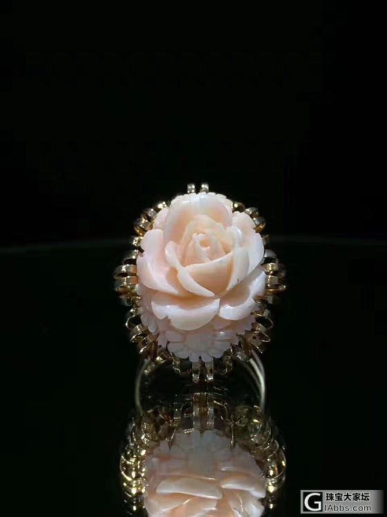 红珊瑚雕花戒指一枚 我最爱的_戒指珊瑚