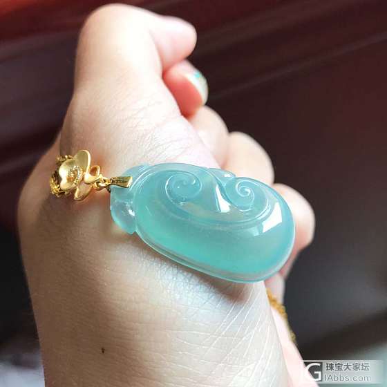 金光如意重新拍图了，就一个字美_挂件翡翠