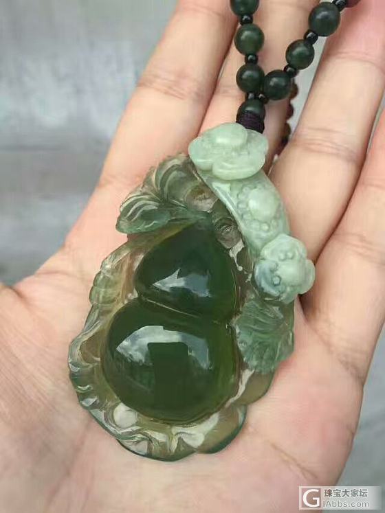 天然岫玉180料葫芦吊坠『代代福禄』～玉质通透水润，手工立体雕刻，手工干蜡抛光[..._挂件岫岩玉