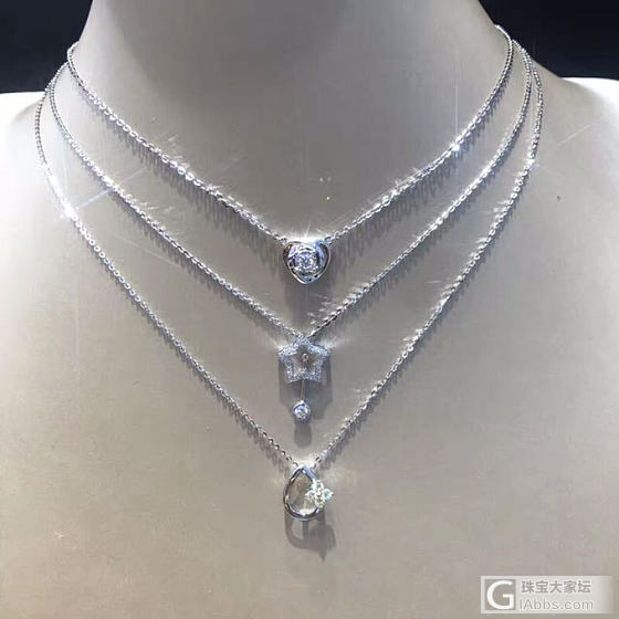 现货18k金镶钻项链_钻石项链