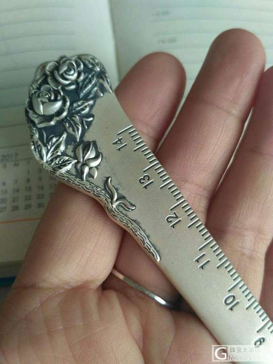夏天里的玫瑰-我的玫瑰三友：书签胸针和尺子_把玩件银胸饰