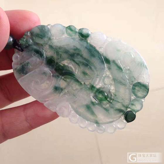 翡翠超大冰飘花龙牌1200_挂件翡翠