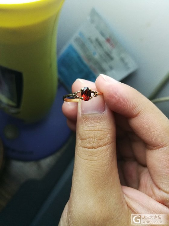 求鉴定，是石榴石还是红宝？_戒指石榴石