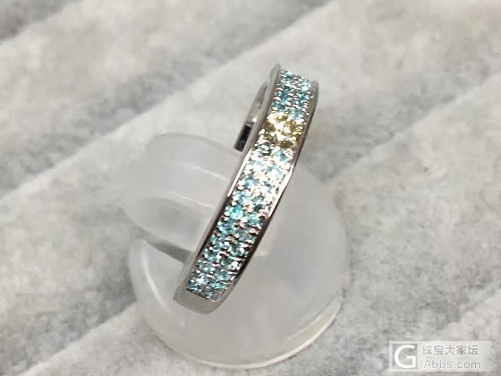 K18WG/白金 钻石戒指 钻D0.10ct 彩宝0.18ct  🈯️围15# 重..._钻石