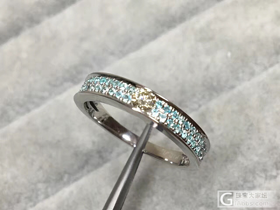 K18WG/白金 钻石戒指 钻D0.10ct 彩宝0.18ct  🈯️围15# 重..._钻石