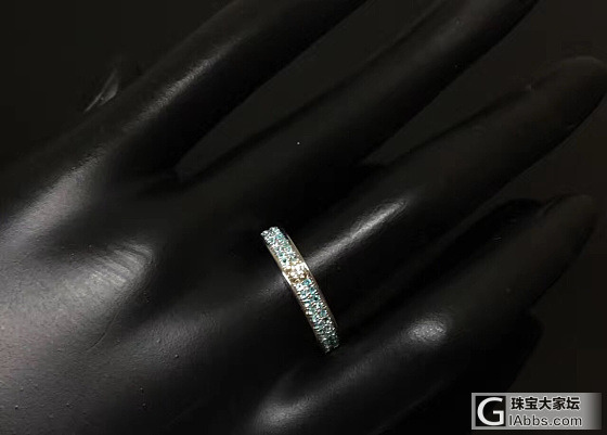 K18WG/白金 钻石戒指 钻D0.10ct 彩宝0.18ct  🈯️围15# 重..._钻石