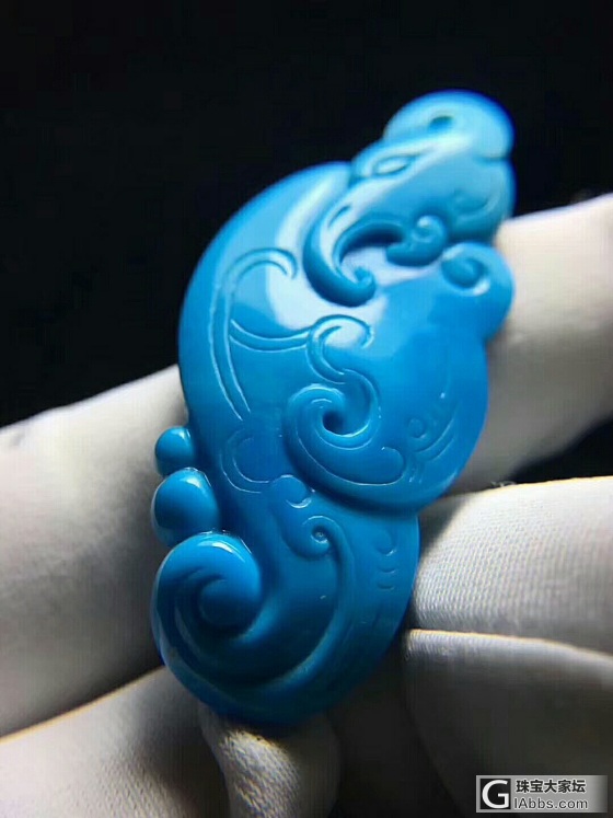 原矿高瓷蓝雕刻仿古🐲，尺寸：21x45x7mm，高端大气上档次，完美款，重：7...._挂件松石