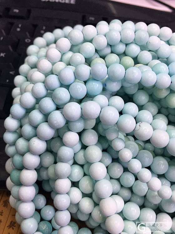 工厂新出一批6到9mm108的原矿高瓷白蓝圆珠_珠串松石