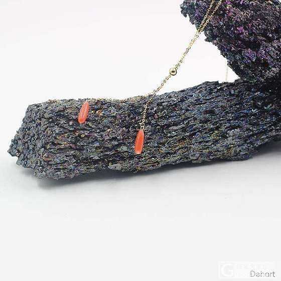 今天刚做好的红珊瑚双珠坠_珊瑚