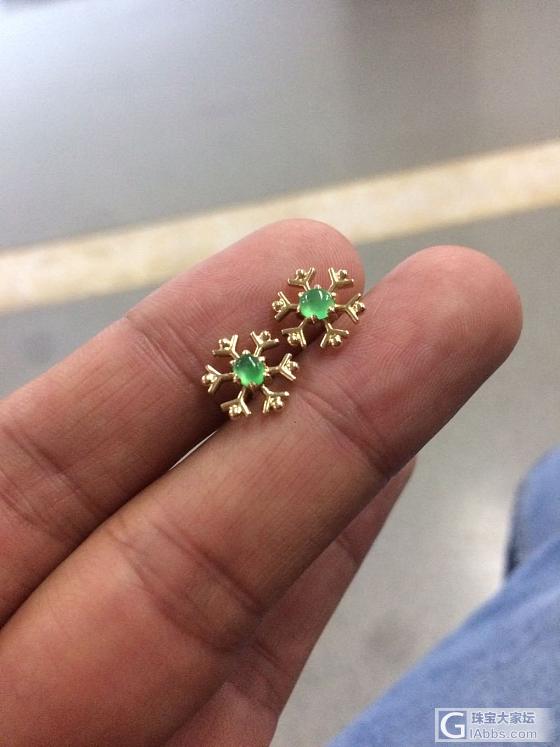 雪花耳钉！还不错吧！_耳钉翡翠
