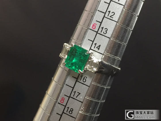 P t900/铂金 祖母绿钻石戒指 祖母绿E1.28ct_戒指