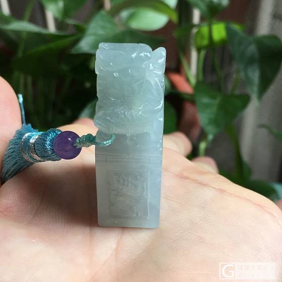 翠领珠宝天然缅甸翡翠a货冰糯种浅蓝底龙印章大尺寸九五至尊_翡翠印章