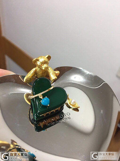 出18k蓝松风水戒指_K金钻石松石戒指