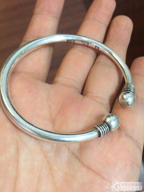 饶记光圈 个性墙角牡丹 许字银珠大圈口银镯大甩卖_手镯银